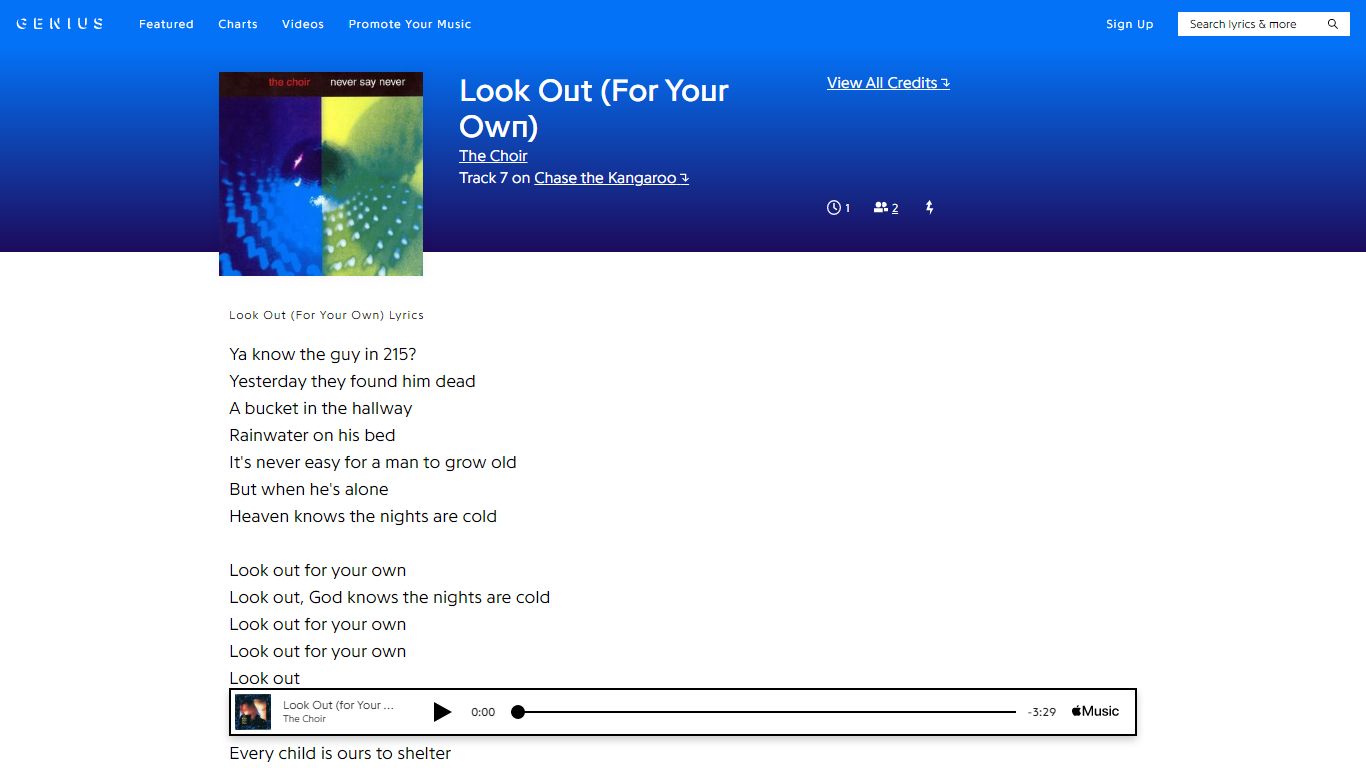 The Choir – Look Out (For Your Own) Lyrics | Genius Lyrics